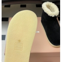 Best Product Miu Miu Suede and Shearling Snow Ankle Boots Black 5T515E 51024119