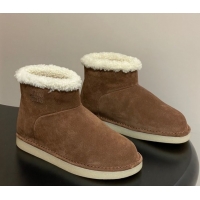 Purchase Miu Miu Suede and Shearling Snow Ankle Boots Brown 5T515E 1024121