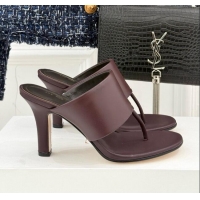 New Product The Row Signum 90MM Sandal in Calfskin TR1401 Burgundy 2025