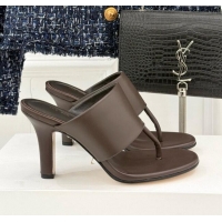 High Quality The Row Signum 90MM Sandal in Calfskin TR1401 Chocolate 2025