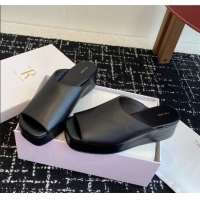 Luxury The Row Emi Flatform Sandal in  Lambskin 5.5cm Heel TR1405 Black 2025