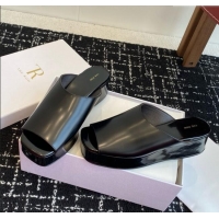 Classic Hot The Row Emi Flatform Sandal in Polished Calfskin 5.5cm Heel TR1406 Black 2025