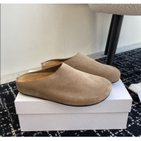 Top Quality The Row Huge Mule in Suede TR1407 Light Brown 2025
