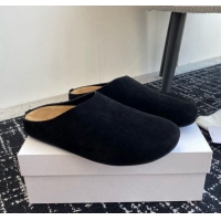 High Quality The Row Huge Mule in Suede TR1407 Black 2025