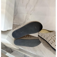 Luxury The Row Huge Mule in Hollowed-out Suede TR051608 Suede Gray 2025