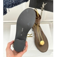 New The Row Leather Sandals TR051612 Brown 2025