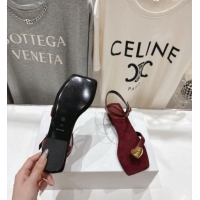 Fashion The Row Calfskin Leather Sandals TR052806 Burgundy 2025