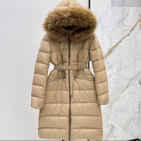 Original Cheap Moncler Long Down Jacket M091841 Beige 2025