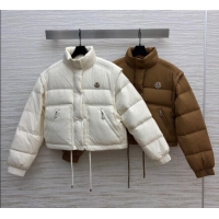 Grade Quality Moncler Detachable Short Down Jacket M091842 White/Brown 2025