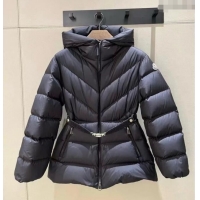 Best Quality Moncler Belted Down Jacket M091853 Black 2025