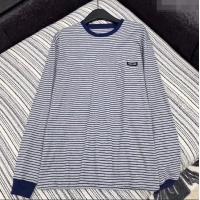 Buy New Cheap Miu Miu Cotton Long T-Shirt MM101415 Grey/Blue 2025