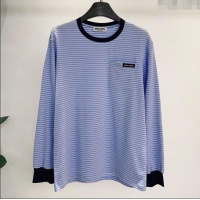 Spot Bulk Miu Miu Cotton Long T-Shirt MM101415 Blue/White 2025