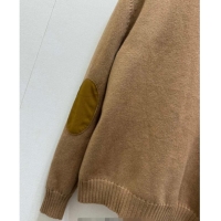 Modern Discount Miu Miu Lamb Leather Suede and Knit Jacket MM101419 Brown/Yellow 2025