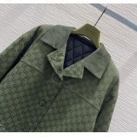 Buy Fashionable Gucci GG and Cotton Padded Jacket with Strass 1015 Green 2025