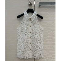 Super Quality Chanel Lace Vest 0620 White 2025