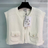 Discount Design Chanel Knit Short Vest 0620 White 2025