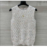 Good Product Chanel Cashmere Blend Knit Vest 0620 White 2025