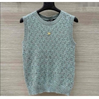 ​Top Quality Chanel Cashmere Blend Knit Vest 0620 Green 2025
