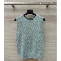 ​Top Quality Chanel Cashmere Blend Knit Vest 0620 Green 2025
