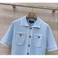 ​Famous Brand Chanel Polo Cardigan 0620 Light Blue 2025