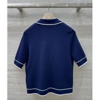 ​Top Quality Chanel Polo Cardigan 0620 Navy Blue 2025