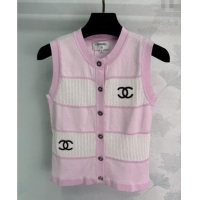Traditional Discount Chanel Wool Blend Vest 0619 Pink 2025