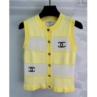 Big Discount Chanel Wool Blend Vest 0619 Yellow 2025