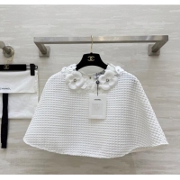 Well Crafted Chanel Knit Shawl Top with Blossom 0704 White 2025