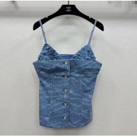 Most Popular Chanel Denim Vest with Blossom 0704 Blue 2025