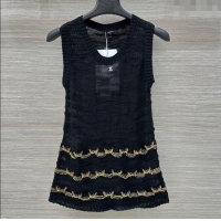 Buy Discount Chanel Wool Knit Vest with Chain 0704 Black 2025