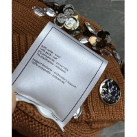 Trendy Design Chanel Wool Vest with Metal-Tone Blossom 0704 Brown 2025