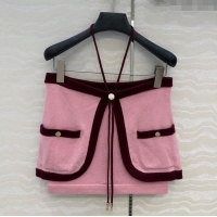 Traditional Discount Chanel Cashmere Knit Short Vest 0716 Pink 2025