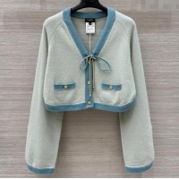 Good Product Chanel Cashmere Knit Cardigan 0716 Green 2025