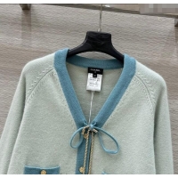 Good Product Chanel Cashmere Knit Cardigan 0716 Green 2025
