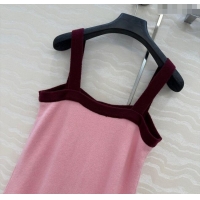 Luxury Cheap Chanel Cashmere Knit Dress 0716 Pink 2025