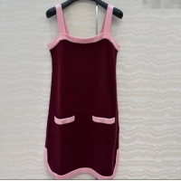 Trendy Design Chanel Cashmere Knit Dress 0716 Dark Burgundy 2025