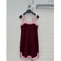 Trendy Design Chanel Cashmere Knit Dress 0716 Dark Burgundy 2025