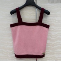 Famous Brand Chanel Cashmere Knit Vest 071602 Pink 2025