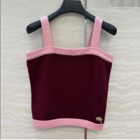 Luxury Discount Chanel Cashmere Knit Vest 071602 Dark Burgundy 2025