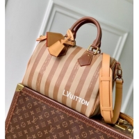 Buy Discount Louis Vuitton Speedy P9 Bandouliere 30 Bag in Stripe Calf Leather M14064 Beige 2025