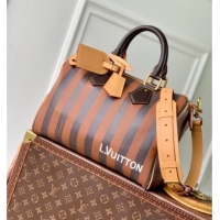 Top Quality Louis Vuitton Speedy P9 Bandouliere 30 Bag in Stripe Calf Leather M14064 Brown 2025
