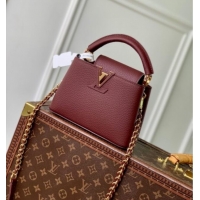 Grade Design Louis Vuitton Capucines Mini Bag in Taurillon Leather M25893 Burgundy 2025