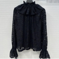 Most Popular Chanel Lace Shirt 0717 Black 2025