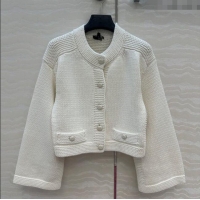 Reasonable Price Chanel Knit Short Cardigan 0717 White 2025