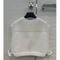 Super Quality Chanel Knit Short Vest 0717 White 2025