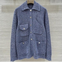 ​Well Crafted Chanel Knit Cardigan CH072501 Blue 2025