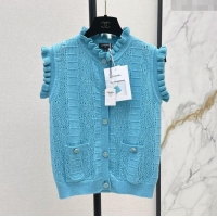 Best Product Chanel Sleeveless Cardigan CH072515 Blue 2025