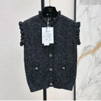 Famous Brand Chanel Sleeveless Cardigan CH072516 Black 2025