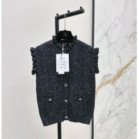 Famous Brand Chanel Sleeveless Cardigan CH072516 Black 2025