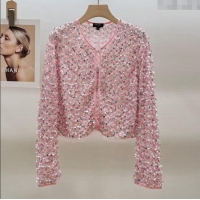 Top Quality Chanel Sequin Cardigan CH072524 Pink 2025